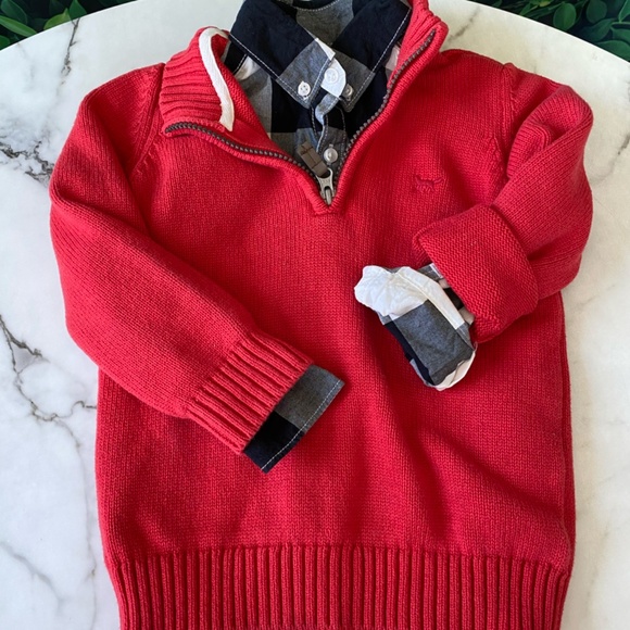 Carter's Buffalo Plaid with Red Sweater size 4T - Picture 7 of 8